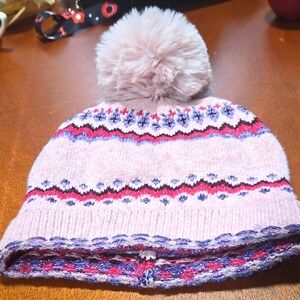 Prwrty in Pink Pom-Pom Knit Beanie